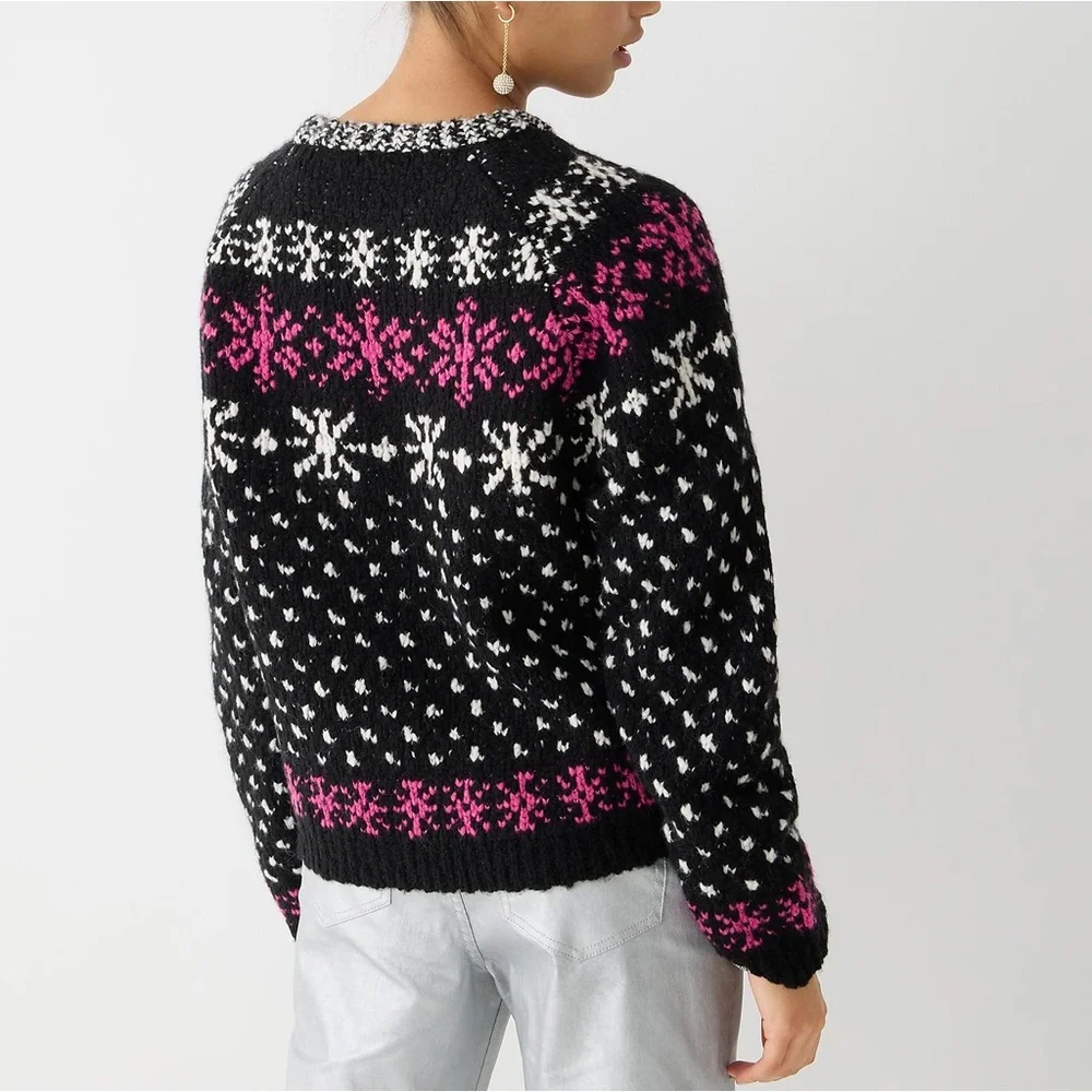 J.Crew Jacquard snowflake pullover sweater